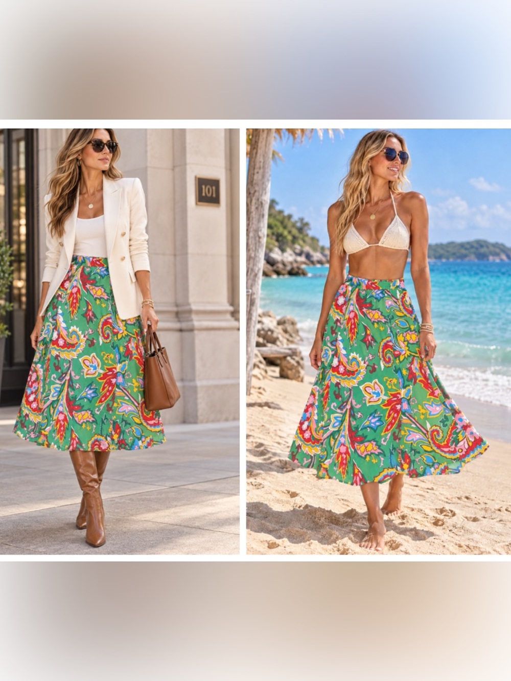 Boden Darlena Paisely Floral Gauzy Flowy Midi Skirt Size S MSRP $120